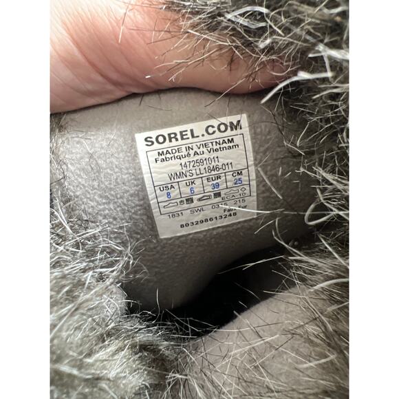 Sorel New Womens 8 Tofino II Winter Snow Boot Black with Faux Fur Waterproof - Picture 5 of 8